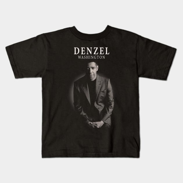 Denzel Washington Vintage Kids T-Shirt by Wishing Well